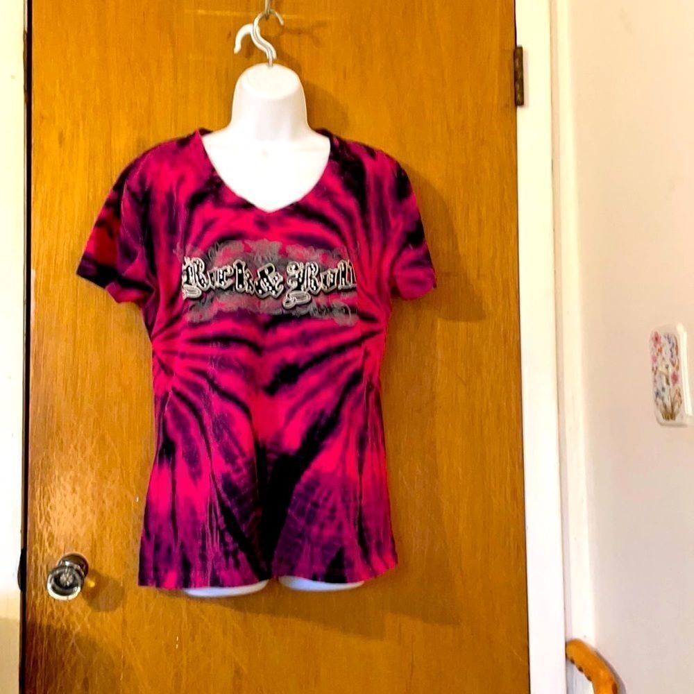 Panhandle Slim t-shirt! EUC! SizeXL! Beaded front and back! Pink/Black!